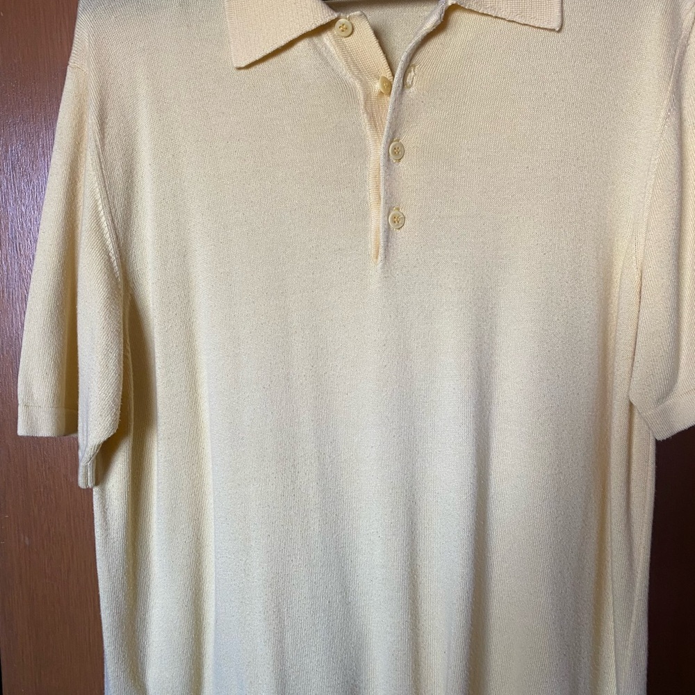 Men's Short-Sleeve Polo in Pale Yellow